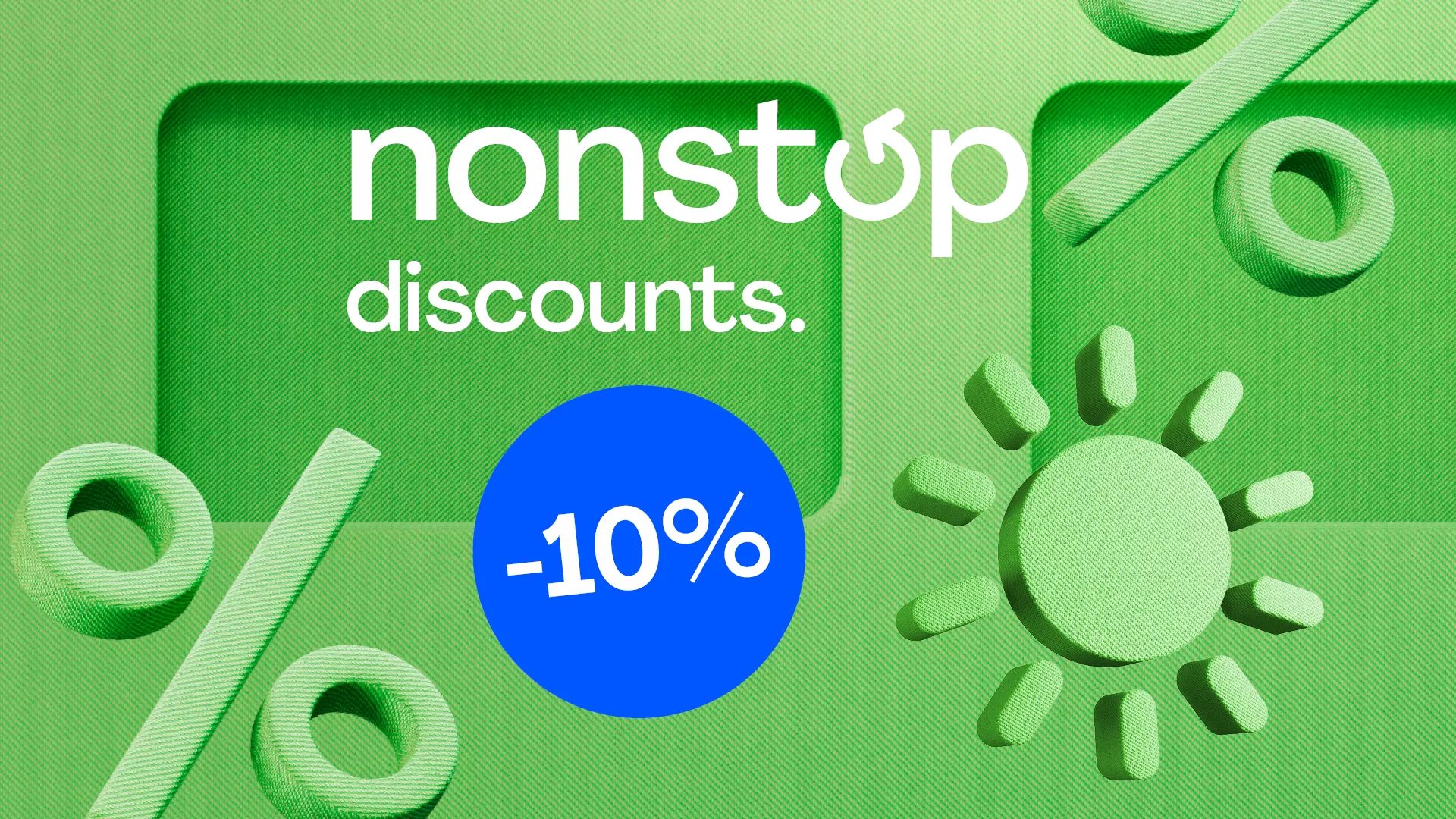 Promotional image for a 10% discount campaign 