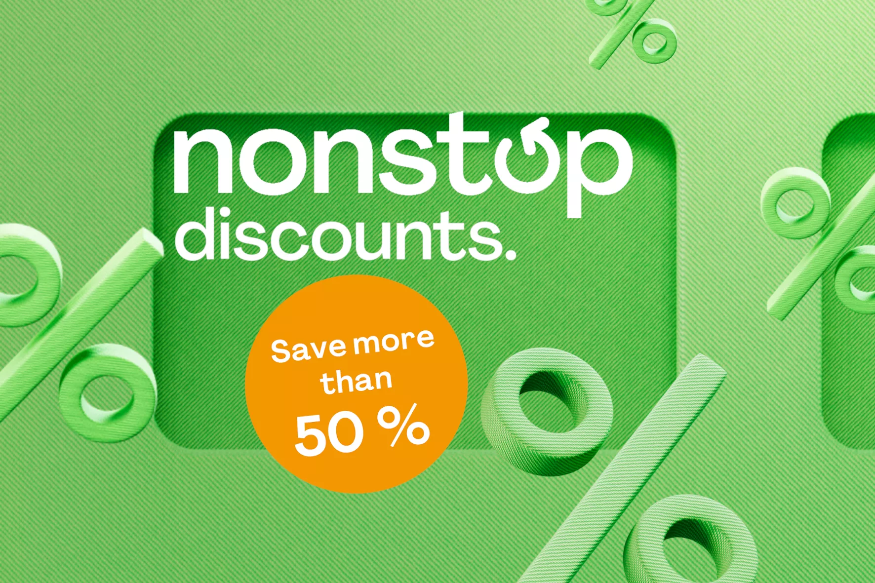nonstop discounts Header image for the discount campaign: -50% on tickets with a semester or top youth ticket